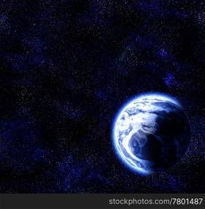 great image of a blue earth like planet in space