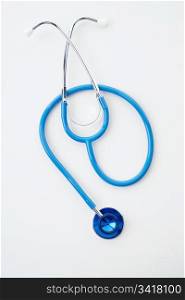 great image of a blue stethoscope on white