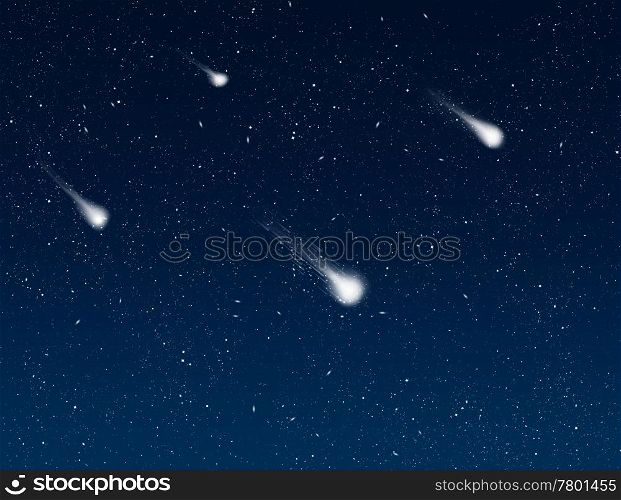 great image of shooting stars in the night sky