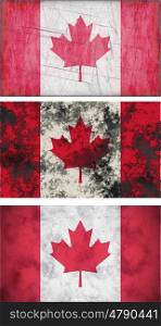 Great Image of three grunge flags of canada