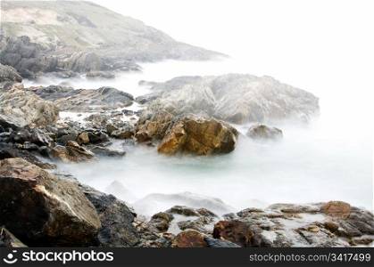 great image of waves and water on rocks