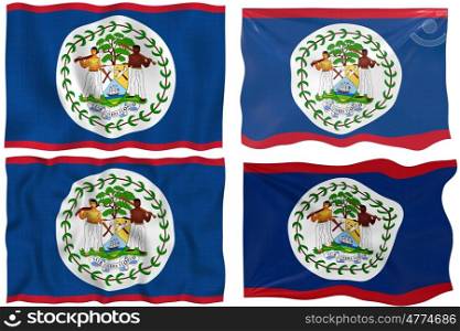 Great Image on white of four Flags of Belize