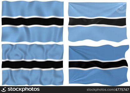 Great Image on white of four Flags of Botswana