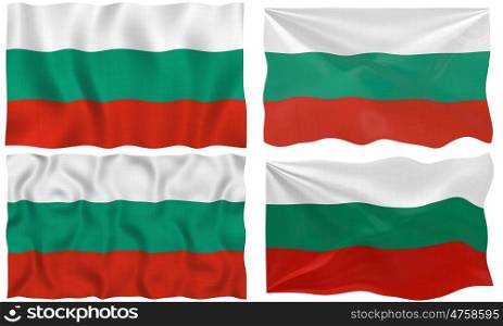 Great Image on white of four Flags of Bulgaria