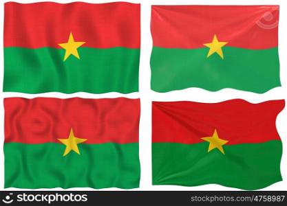 Great Image on white of four Flags of Burkina Faso