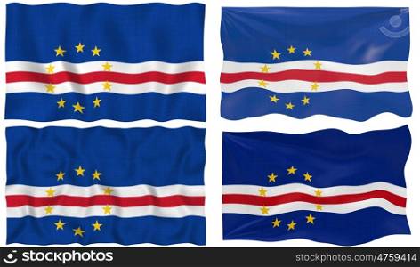 Great Image on white of four Flags of Cape Verde