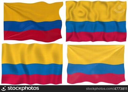 Great Image on white of four Flags of Colombia