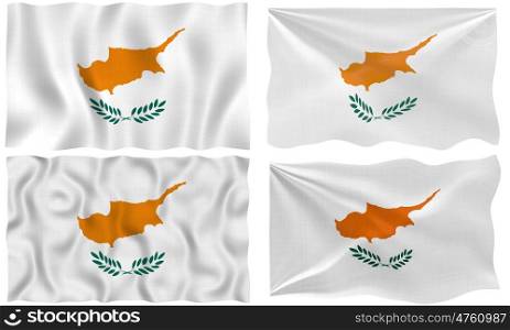 Great Image on white of four Flags of Cyprus