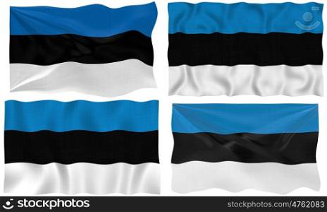 Great Image on white of four Flags of Estonia