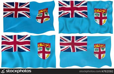 Great Image on white of four Flags of Fiji