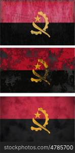 Great Image three grunge flags of angola