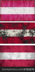 Great Image three grunge flags of Austria