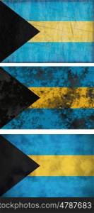 Great Image three grunge flags of Bahamas