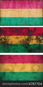 Great Image three grunge flags of Bolivia