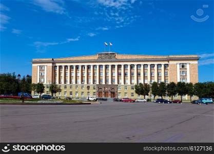 Great Novgorod. City Council building on the Victory square.Russia