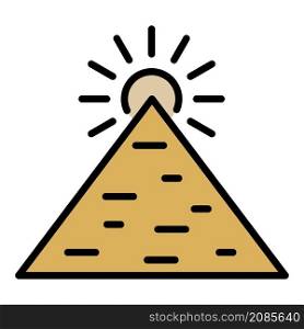 Great pyramid icon. Outline great pyramid vector icon color flat isolated. Great pyramid icon color outline vector
