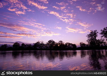 great sunset on the river murray south australia