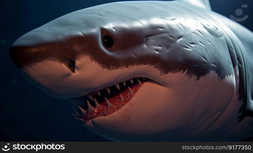 Great white shark. Illustration Generative AI