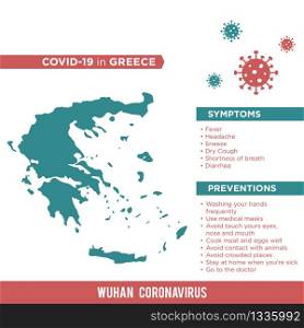 Greece Europe Country Map. Covid-29, Corona Virus Map Infographic Vector Template EPS 10.