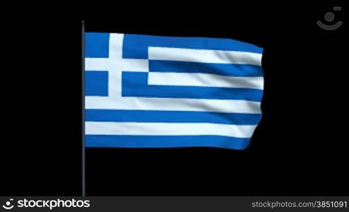 Greece Flag Waving, Seamless Loop