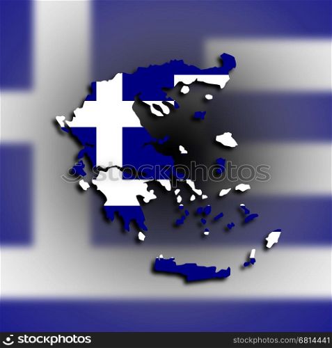 Greece map with the flag inside, isolated