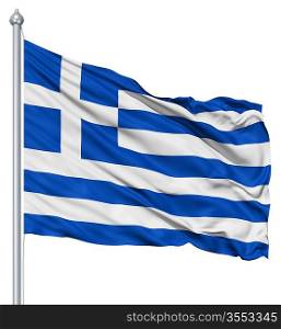 Greece national flag waving in the wind
