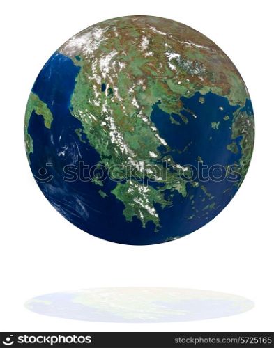 Greece on the Earth planet. Data source: Nasa