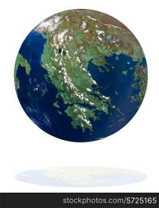 Greece on the Earth planet. Data source: Nasa