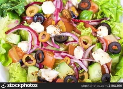 greece salad at plate closeup