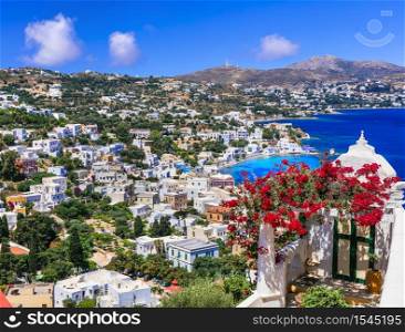 Greece travel and summer holidays. Picturesque sea view of Agia marina. Beautiful Leros island in Dodecanese. . Leros island, Greece, Dodecanese
