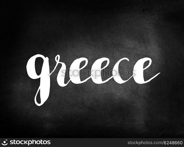Greece written on a blackboard