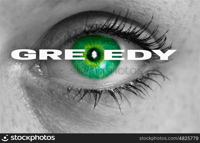 greedy eye looks at viewer concept macro. greedy eye looks at viewer concept macro.
