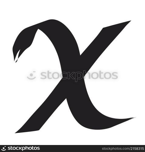 Greek alphabet letter, Chi isolated on white