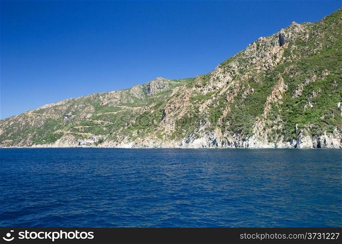 Greek coast near holy mountain Athos, Chalkidiki, Greece