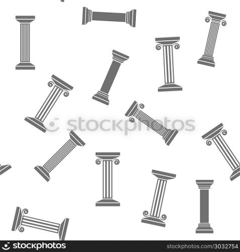 Greek Column Seamless Pattern. Greek Column Seamless Pattern Isolated on White Background. Greek Column Seamless Pattern