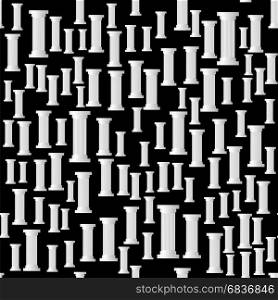 Greek Column Seamless Pattern on Black Background. Greek Column Seamless Pattern