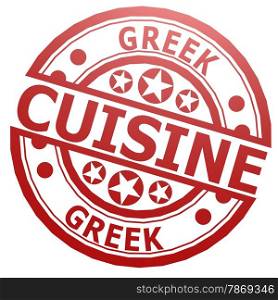 Greek cuisine stamp image with hi-res rendered artwork that could be used for any graphic design.. Greek cuisine stamp