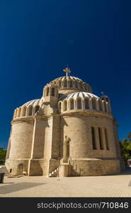 Greek Orthodox Cathedral in Athens with copyspace