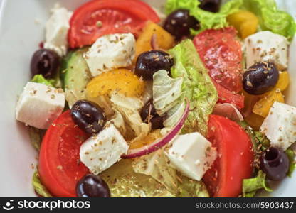 Greek salad (feta cheese, olive and vegetables)