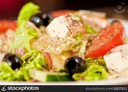 Greek salad (feta cheese, olive and vegetables)