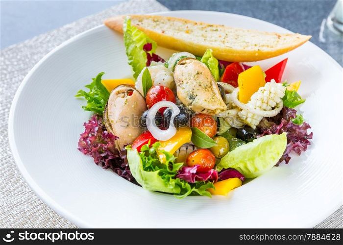 Greek Seafood Salad bowl cuisine