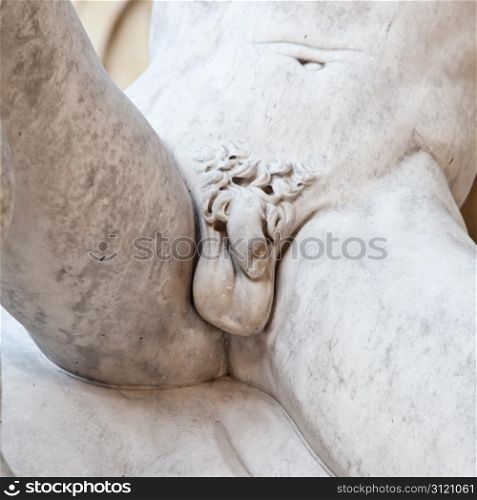 Greek statue in Italian museum, penis detail