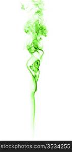 green abstract smoke pattern on a white background