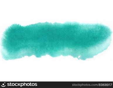 Green abstract watercolor background. Hand painted illustration. 