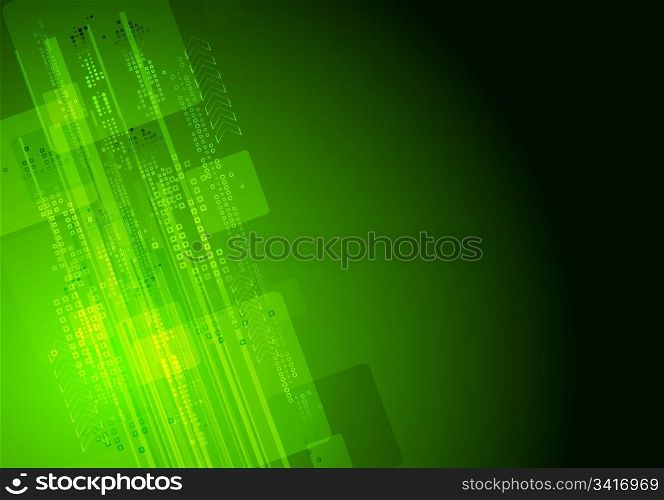 Green and black tech background - eps 10