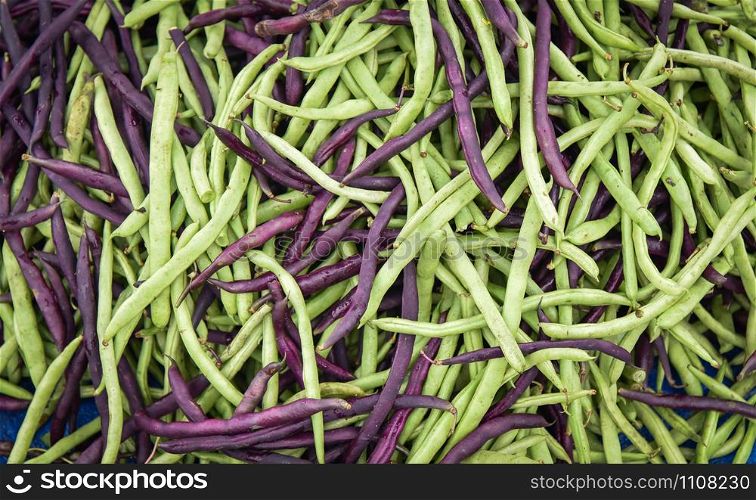Green and red yardlong bean on background / cow pea