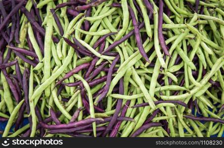 Green and red yardlong bean on background / cow pea