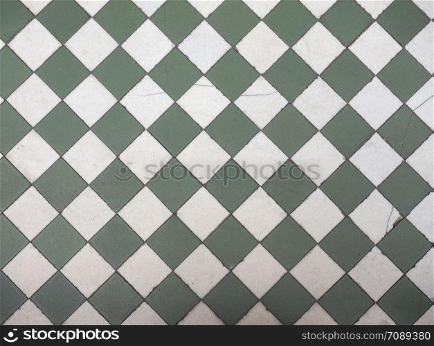 green and white tiles floor useful as a background. green and white tiled floor