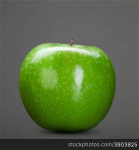 green apple isolated on grey
