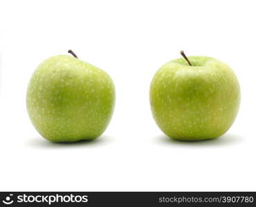 green apple on a white background